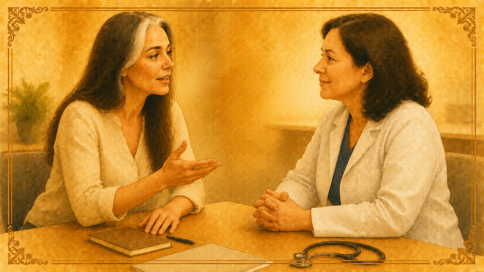 mujer cuarenta consulta medica